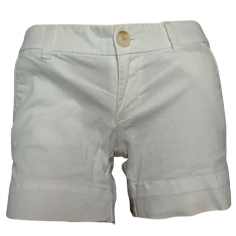 American Eagle Outfitters White Midi Stretch Shorts Women's Size 4 With Marks - Picture 2 of 8
